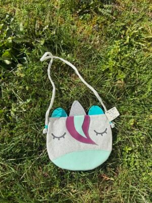 Mini sac licorne argent
