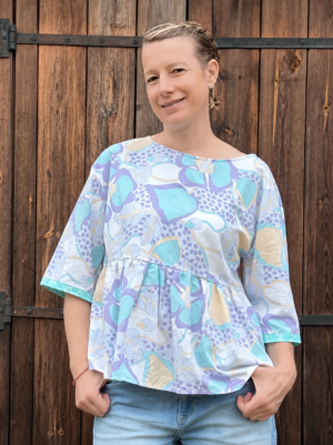 Blouse Bessy Flower bleu