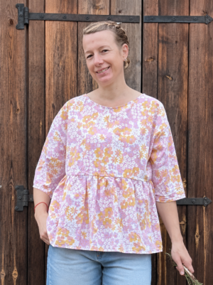 Blouse Bessy Flower rose