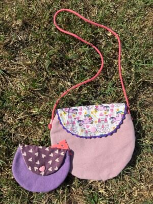 Mini besace licornes + porte monnaie