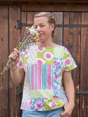 Top Marthe Flower vert