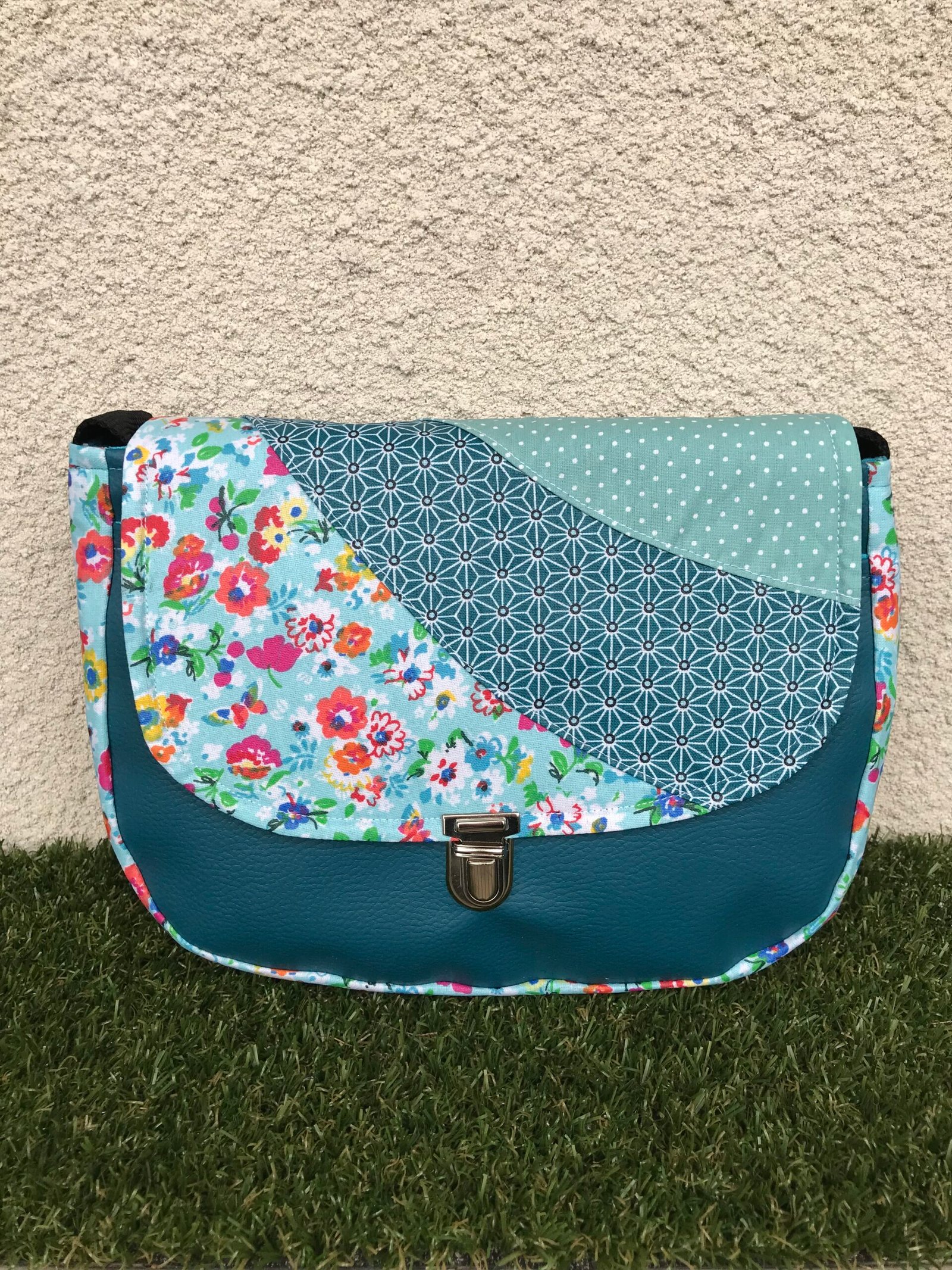 Sac Pop' Bleu fleuri