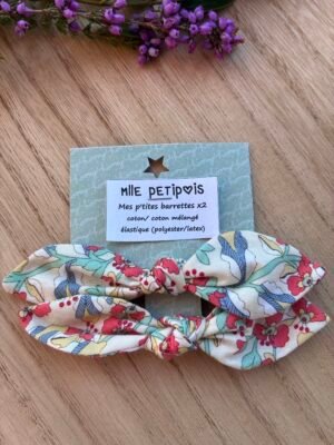 Mes p’tites barrettes fleurs beiges