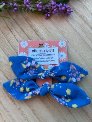 Mes p’tites barrettes fleurs bleues