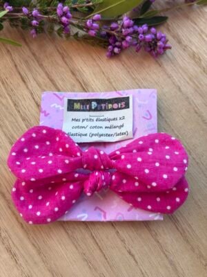 Mes p’tits élastiques pois roses