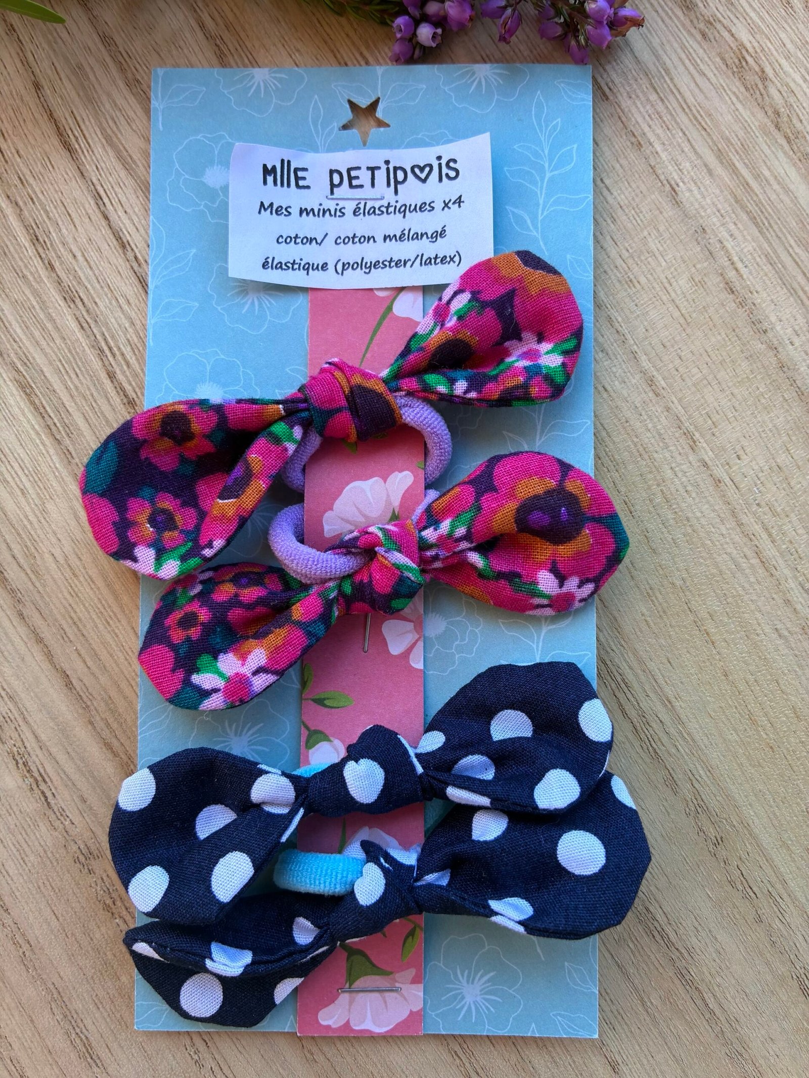 Mes minis élastiques marines / roses