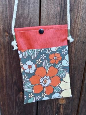 Mini pochette rouille flower