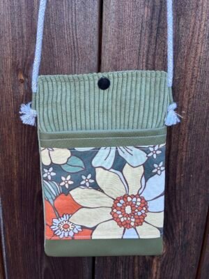 Mini pochette Velours kaki