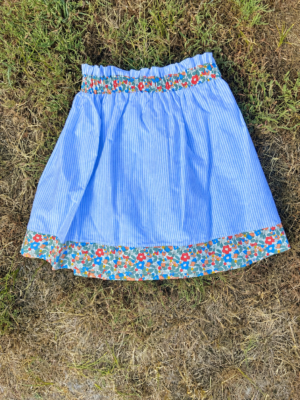 Jupe Capucine rayures bleues